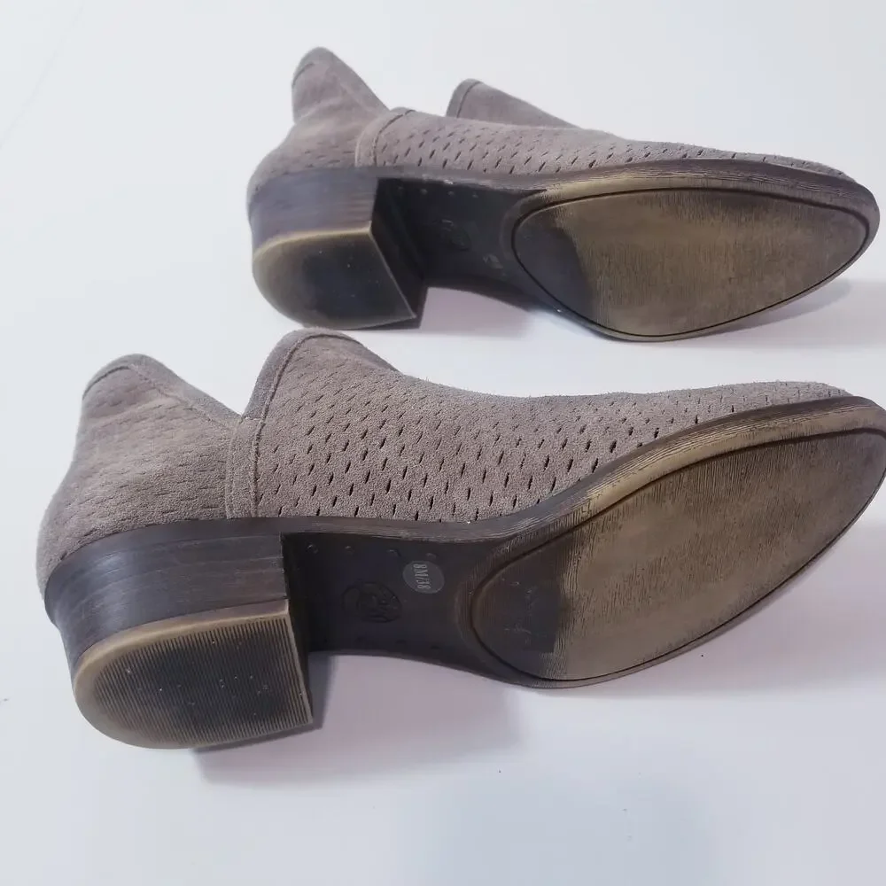 Lucky Brand Taupe Slip On Ankle Boots